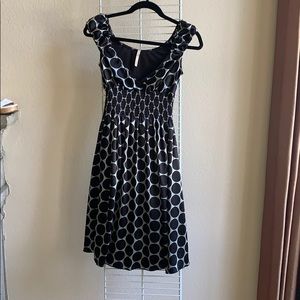 Vintage black and grey polka dot dress